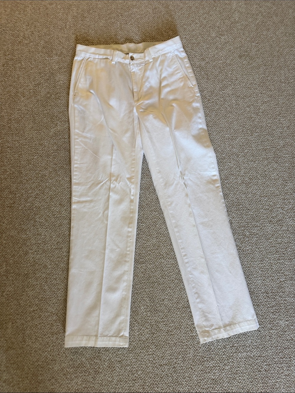 Polo Ralph Lauren Classic White Straight-Leg flat front Pants